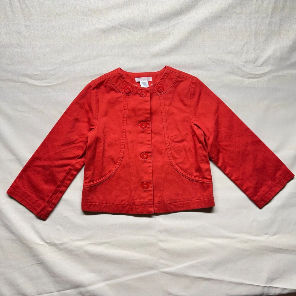Janie and Jack NWT Faded Red Blazer Jacket Floral Lined Coat Size 4T 5T